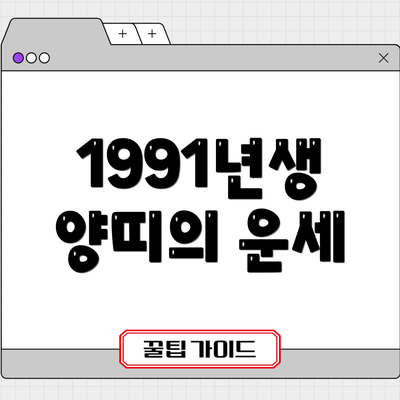1991년생 양띠의 운세