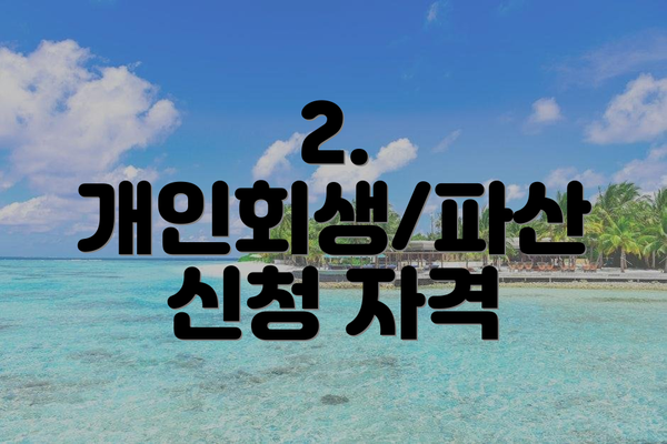 2. 개인회생/파산 신청 자격
