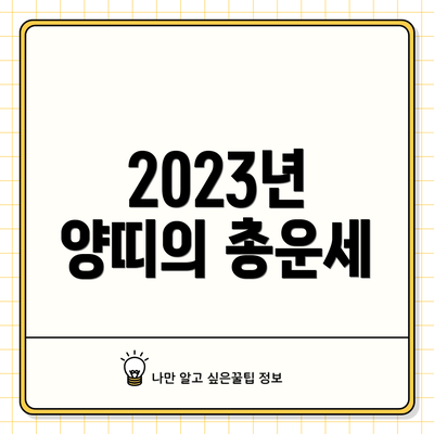 2023년 양띠의 총운세