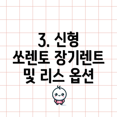 3. 신형 쏘렌토 장기렌트 및 리스 옵션
