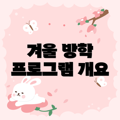 겨울 방학 프로그램 개요