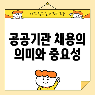 공공기관 채용의 의미와 중요성