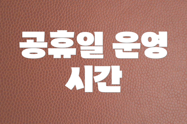 공휴일 운영 시간