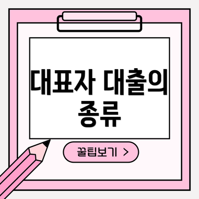 대표자 대출의 종류