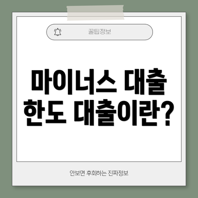 마이너스 대출 한도 대출이란?