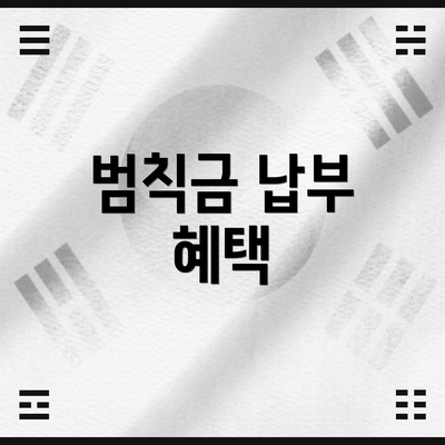 범칙금 납부 혜택