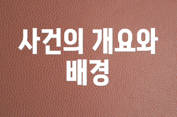 사건의 개요와 배경