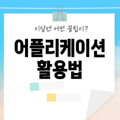 어플리케이션 활용법