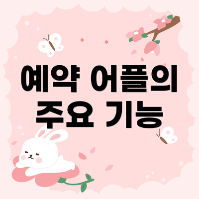예약 어플의 주요 기능