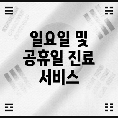 일요일 및 공휴일 진료 서비스