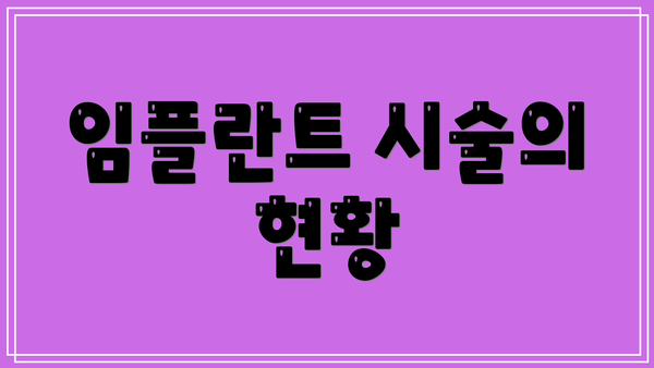 임플란트 시술의 현황