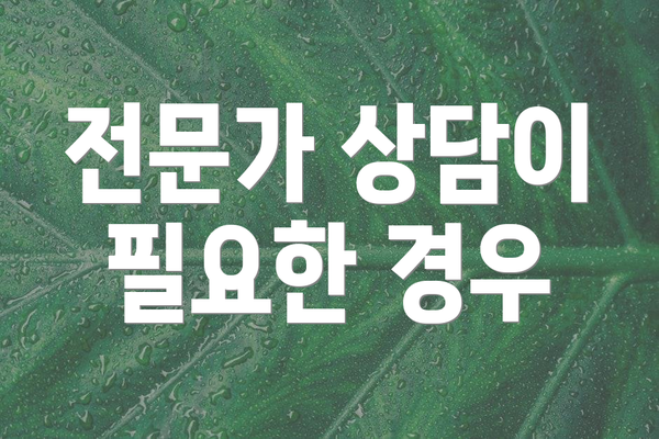 전문가 상담이 필요한 경우