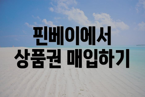 핀베이에서 상품권 매입하기