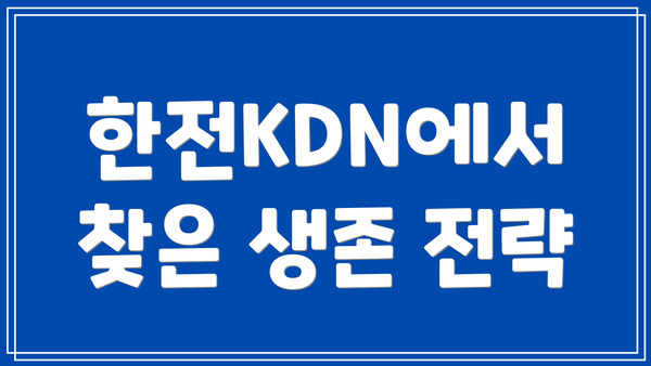 한전KDN에서 찾은 생존 전략