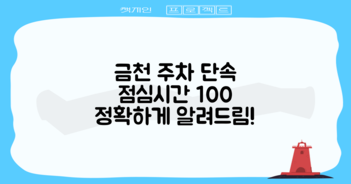 점심시간, 서울 금천구 주차 단속 시간, 헷갈리시나요? 100% 정확하게 알려드립니다!