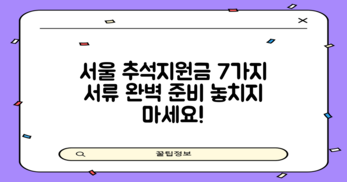 2024 서울특별시 추석지원금: 7가지 필요 서류, 꼼꼼하게 준비하기